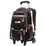 GWBI Trolley Rucksack Schulrucksack Trolley Schultrolley 6 Räder Schulranzen Mädchen Groß Trolley Schultasche Wasserdichter Rucksack mit Rollen für Mädchens Teenager und Kinder green1 - Einheitsgröße