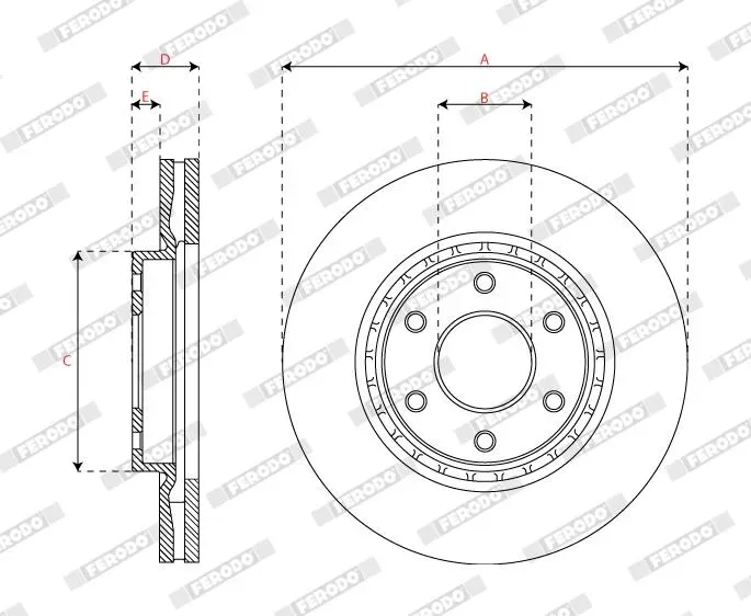 FERODO Bremsscheibe ddf2073c1 358mm 34mm für NISSAN