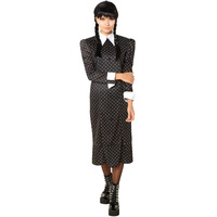 Rubie's 1000507L000 TV-Show Wednesday Kostüm Kleid Addams Erwachsene Fancy Damen, wie abgebildet, Größe 44-46