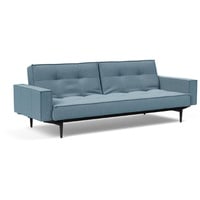 INNOVATION LIVING Schlafsofa mit Armlehnen Splitback Styletto schwarz Stoff Light Blue