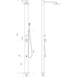 Eclipse MELE silber Gartendusche