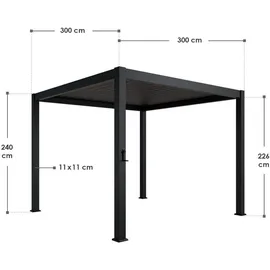 Juskys Lamellendach Tahiti 3 x 3 m