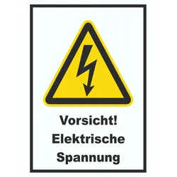 Vorsicht Elektrische Spannung Schild A4 (210x297mm)