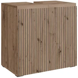 Vichy Vicco Waschbeckenunterschrank, Hellgrau, Holzwerkstoff, Rechteckig, 60x58x35 cm 2 Ablagefächer