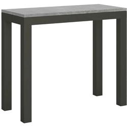 Itamoby Ausziehbare Konsole 90x40/300 cm Everyday Evolution Cement Anthrazitrahmen