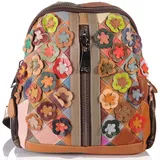 KMISSO City Backpack Patchwork Rucksack Blumen Rot