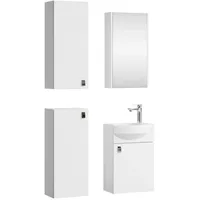 Planetmöbel Waschtischunterschrank 40 cm mit Spiegelschrank und 2x Midischrank