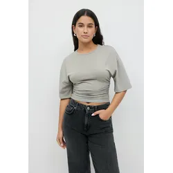 Soft touch ruched tee - Grey - L
