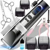 Tierhaarschneider Profi Schermaschine LCD Hundeschermaschine Kabellose Haarschneider Tierhaarscheidemaschine Hund Katzen Haustier Pfoten KöRper Ge...