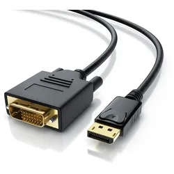 CSL DisplayPort Video-Kabel, 20 Pins, DVI-D, Monitorkabel, HDCP und EDID Zertifiziert, FHD Ausflösung - 3m