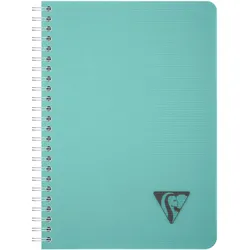 Clairefontaine 5x Linicolor ESSENCE, Spiralbuch A5, 90 Blatt kariert 90g, Doppelspiralbindung, Einband aus gerilltem PP - Blaue Lagune 327500C