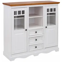 OTTO home Highboard 132 cm Gelb / Weiß