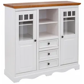 OTTO home Highboard 132 cm Gelb / Weiß
