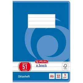 Herlitz Oktavheft A6 liniert 30 Blatt