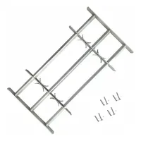 vidaXL Fenstergitter Verstellbar mit 3 Querstäben 500-650 mm