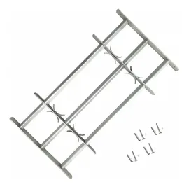 vidaXL Fenstergitter Verstellbar mit 3 Querstäben 500-650 mm