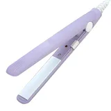 Sonew 2 in 1 Mini Haarglätter Lockenstab, Keramik Turmalin Platte Mini Glätteisen Heizung Lockenwickler mit 190 Temperatur für glattes Haar Locken Lange Kurze Haare(purple EU)