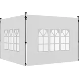3x3 M Pavillon-seitenwand, Set Aus 2 Wänden Mit Fenster, Weiß 295x195 Cm, Gartenpavillon, Sonnenschutz.