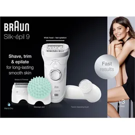 Braun Silk-épil 9 9-865 weiß/silber