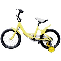 16 Zoll Kinderfahrrad kinder fahrrad Mädchen Jungen Mit Rücktritt Hilfsrad Stützräder geschenk für kinder (Gelb)