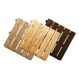 Terrassenfliesen Holz - 50 x 50 x 3,5 cm (L x B x H) - Lärche - naturbelassen / imprägniert - Unbehandelt / Natur / Braun - rutschfeste Oberfläche