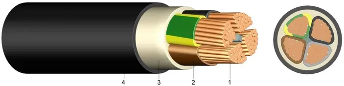 PVC Kupfer-Erdkabel E-YY-J 5x2,5 mm2 RE (100m)