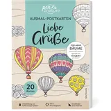 pen2nature Ausmal-Postkarten Liebe Grüße | 20 Karten