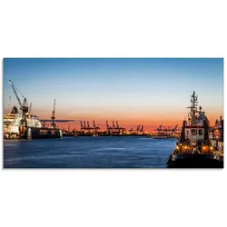 Artland Glasbild »Hamburger Hafen«, Deutschland, (1 St.), in verschiedenen Größen Artland Farbe Bild(er): blau