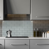 Relaxdays Spritzschutz Küche, Sicherheitsglas, Kochnische Fliesenschutz, Herdblende 70x60 cm, Wandmontage, transparent