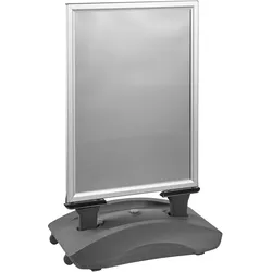 Kundenstopper A1 STORM-STOP Pro mit Wassertank, windfest, wetterfest silber, Aluminium