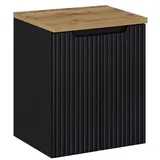 Lomadox Waschtisch-Unterschrank 50cm, in schwarz Eiche NEWPORT-56-BLACK