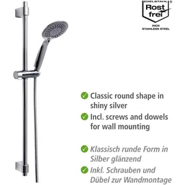 Wenko Young Stangenbrause-Set Chrom Silber 66 cm