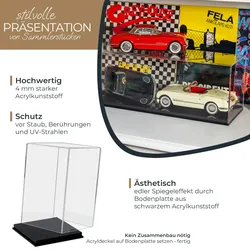 Acryl Vitrine für Modellautos, Figuren, HMF 46811, 14 x 14 x 22 cm