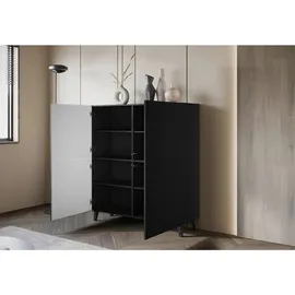 P & B Highboard Phuket 120 x 130 x 39 cm Schwarz
