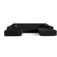 Lukas Möbel Wohnlandschaft Wohnlandschaft Vera mit Schlaffunktion XXL-Sofa in U-Form, mit Bettfunktion schwarz