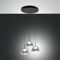 Fabas Luce Lucille 3-flg. 21W 60 cm grau transparent