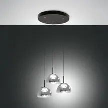 Fabas Luce Lucille 3-flg. 21W 60 cm grau transparent