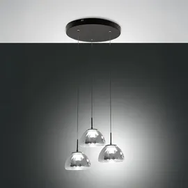 Fabas Luce Lucille 3-flg. 21W 60 cm grau transparent