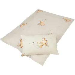 Bestgoodies Kinder Betten-Set inkl. Bettwäsche 100x135cm / 40x60cm - Bärchen Beige