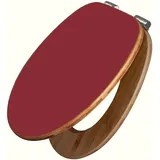 banjado Design WC Sitz Bambus Absenkautomatik 45,8x37,5cm / Toilettendeckel mit Absenkautomatik Holz/hochwertiger Bambus Klodeckel/WC-Sitz für gängigen Toiletten/Farbe Burgund