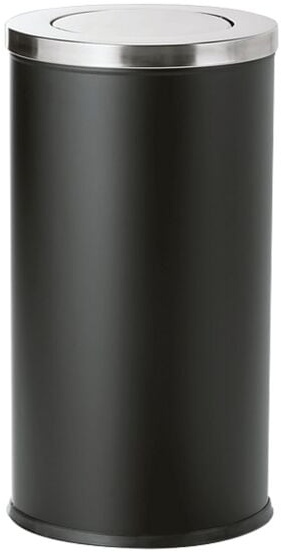 Abfalleimer mit Schwingdeckel Ø 37 cm 80 Liter schwarz schwarz, WAS, 37x37 cm