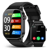 2024 Smartwatch Damen mit Telefonfunktion, 2.04”AMOLED Display Fitnessuhr mit Herzfrequenz SpO2, Schlafmonitor Watch/Temperaturüberwachung, Wasserdichte IP68-Smartwatch, kompatibel mit Android iOS