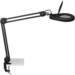 LED-Lupenleuchte Glaslinse 127mm 5 Zoll Standfuß schwarz m.Abdeckung,runder Kopf