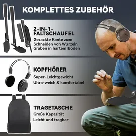 Outsunny Metalldetektor für Erwachsene 5 Modi Tragbar Ortungsgerät mit Alarm