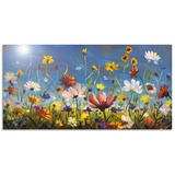 ARTland Wandbild »Wildblumenwiese blauer Himmel«, Blumenwiese, (1 St.), als Alubild, Outdoorbild, Leinwandbild, Poster, Wandaufkleber bunt