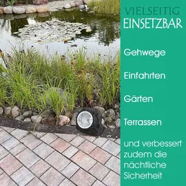bmf-versand Solarlampe Garten Stein Optik 6er Set Deko Solarlampe Außen Leuchte Solar - Dunkelgrau