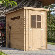 TIMBELA Gartenhaus Holz M306+M306G 2,63 m2 mit 2 Fenstern und mit Boden