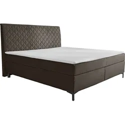 Boxspringbett ALINA "Petro", grau (umbragrau dmo, dmk 84), B:162cm L:215cm, Samt DMO (100% Polyester), Samt DMK (100% Polyester), Komplettbetten, Boxspringbett, inklusive Matratze und Topper, in diversen Ausführungen