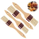 Backpinsel Naturborsten – Küchenpinsel mit Schweineborsten & Buchenholzgriff – Pinsel Küche für Butter, Öl, Backen & Kochen – Hochwertiger Backpinsel naturborsten wiederverwendbar (4 Stück)