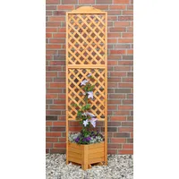 Promadino Spalier mit Pflanzkasten 54 x 54 x 210 cm Braun